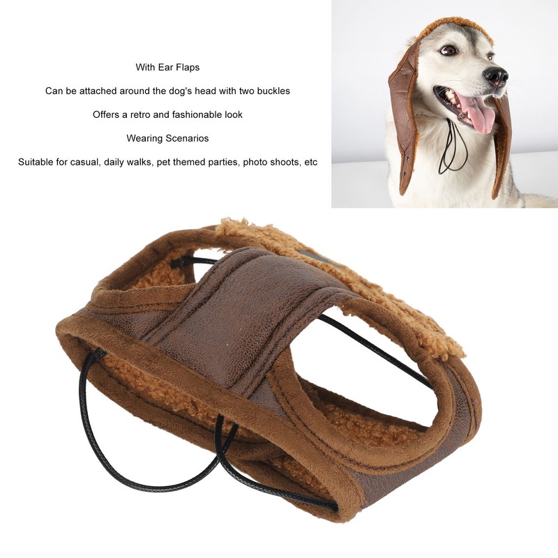 Dog Aviation Hat Soft Warm Adjustable Rope Retro Fashionable Pet