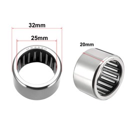 sourcing map HK2520 Drawn Shells Needle Bearing 25 mm Bore Diameter 32 mm OD 20 mm Width DE DE