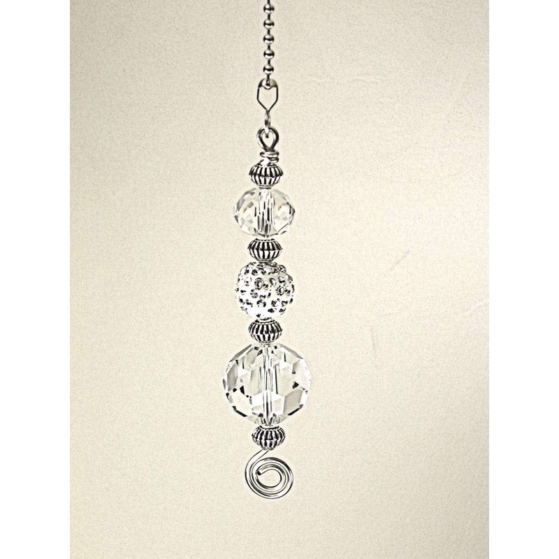 Clear Silvery Rhinestone Light Chain/Fan Pull Chain