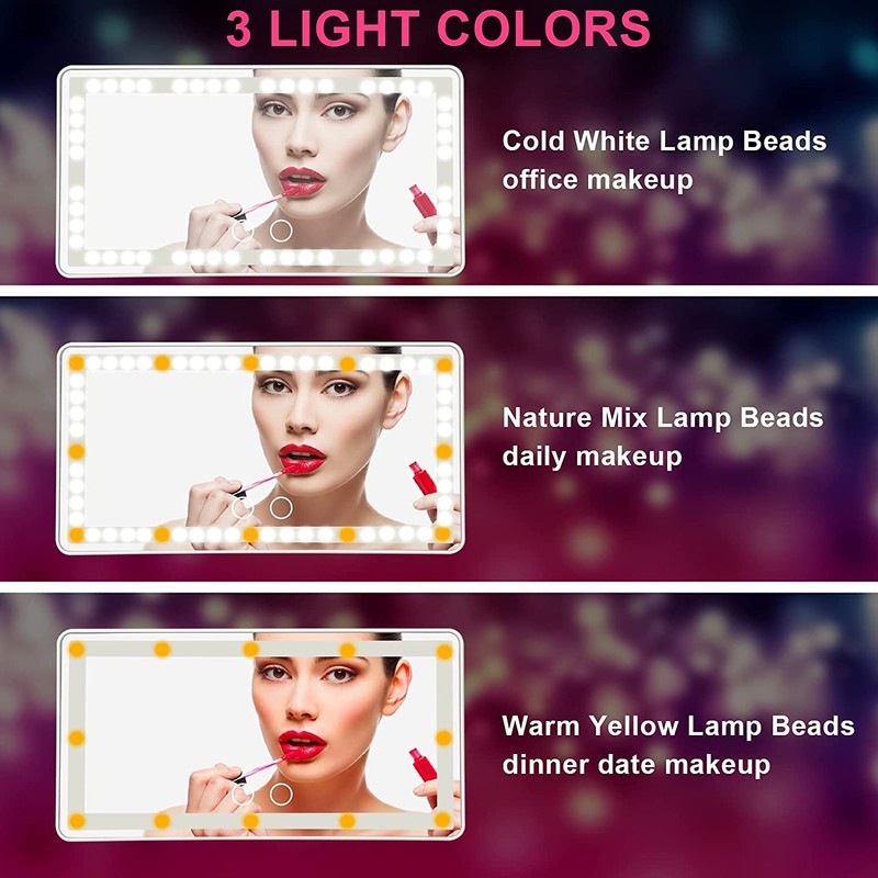 2 Pack Car Mirror Vanity for Sun Visor with Light,