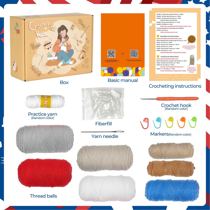 Crochet Kit for Beginners, Gnome Knitting Crochet Kit Step-by-Step Starter