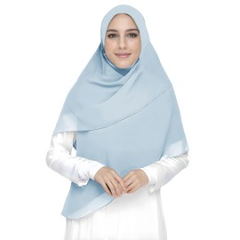 Lina & Lily Premium Chiffon Hijab Head Scarf Shawl Wrap for Muslim Women Square 145 x 145cm (Baby Blue)