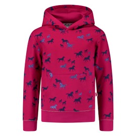 SALT AND PEPPER Girls Sweat AOP Glitter Horse Baby and Toddler T-Shirt Set, Very Berry