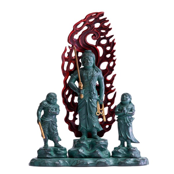 Buddha Statue Doji Fudo Myoo 16cm (bronze painted) Buddha Master: Shuun Makita Prototype (Born in the Year of the Rooster) The Zodiac Protection Honzon Fudo Sanzon, Takaoka Copperware (Douji Futo Myo