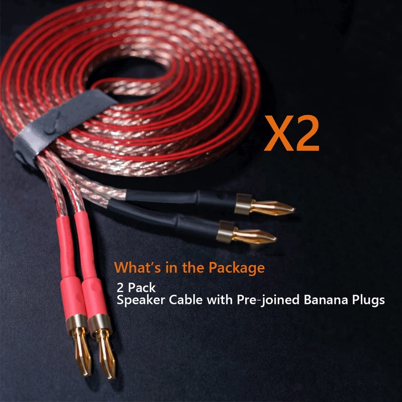 UCINNOVATE 2 Pack 4m 13AWG Audiophile Grade Speaker Wire with