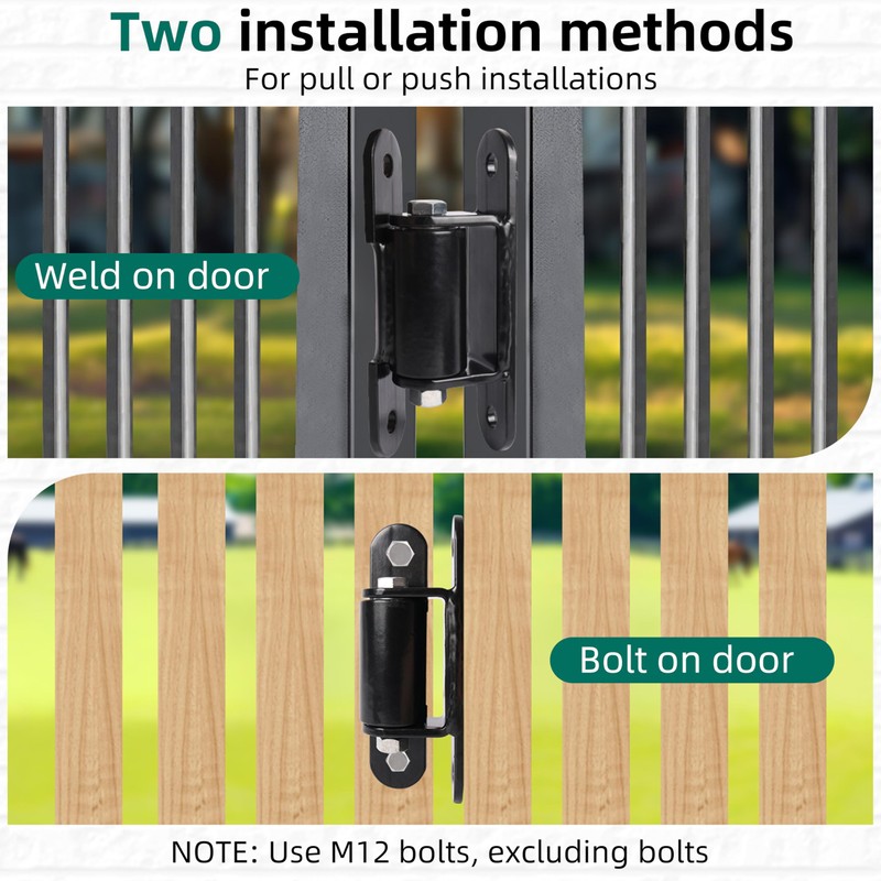 Riyhch Heavy Duty Gate Hinge 7 inch, Black Outdoor Bolt