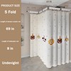Wall Mount Folding Shower Curtain Rod, 69 Inches (5-Fold), Adjustable
