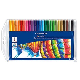 STAEDTLER Marcadores de punta de fieltro lavables para niños, ideales para colorear y dibujar, paquete de 24, 325 WP24
