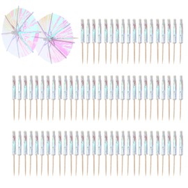 OKKRMGZ 80Pcs Drink Umbrellas Mini Cocktail Umbrella Picks Rainbow Paper Drink Toppers and Little Parasol Decorations for Summer Party Cupcake Decor Colorful Paper Picks for Drinks and Cocktails