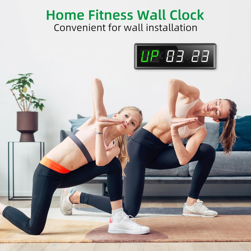 PELLOR Gym Clock, Gym Timer, Large Digital Timer Stopwatch Count