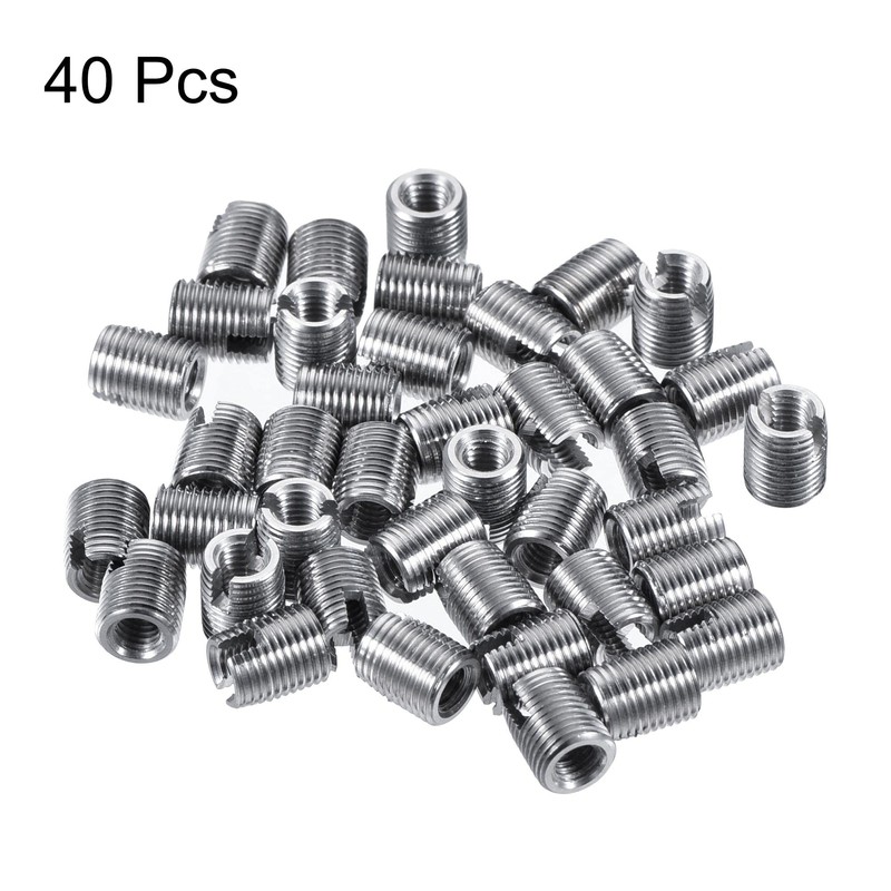 sourcing map Pack of 40 Self-Tapping Thread Inserts M3 M5