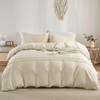 WONGS BEDDING Beige Duvet Cover Set King Bohemian Tassle Bedding