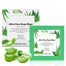 Aloe Vera Soap - Natural Soap Bar for Body & Face - Handmade Moisturising Soap Bar for Sensitive Skin - Gentle Cleanser for Acne & Dryness - Vegan, Cruelty-Free - Nourishing Cleansing B-ar - 100g
