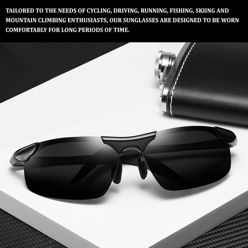 TYFGRT 2 Pack Men's Sunglasses Rectangular Sunglasses Sports Sunglasses Anti-glare