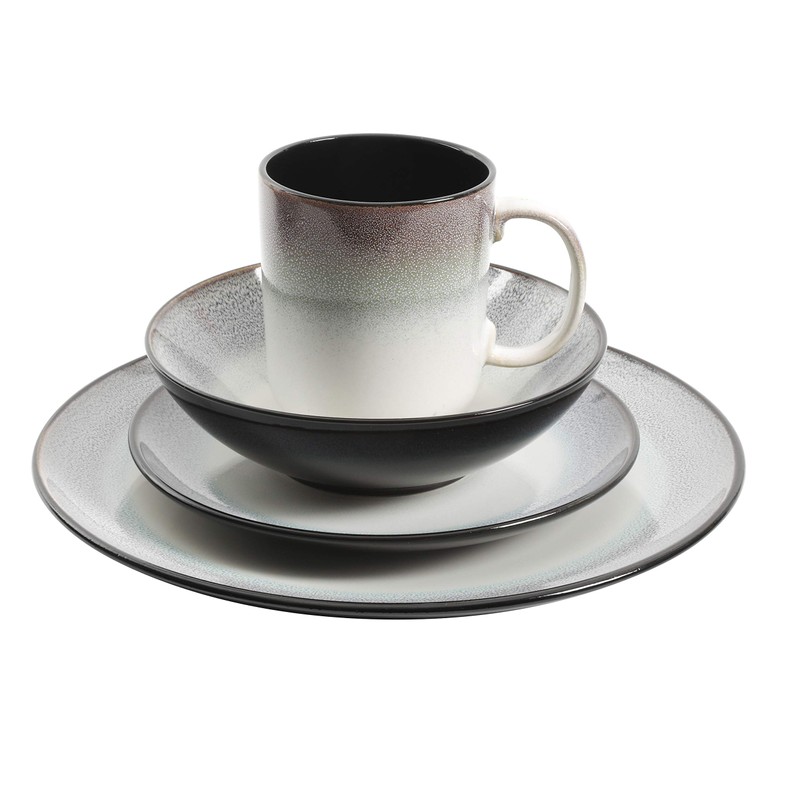 Gibson Elite Rings of Saturn Round Reactive Glaze Stoneware Dinnerware