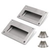 Gasea 2 Packs Flush Recessed Pulls Handles, 5" x 3-1/4"
