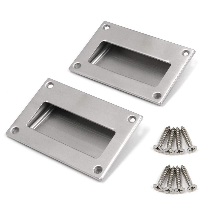 Gasea 2 Packs Flush Recessed Pulls Handles, 5" x 3-1/4"