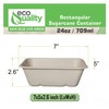 EcoQuality 24oz Disposable Bowls - Rectangular Compostable Sugarcane Fiber Biodegradable