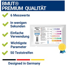 50 x pool test 6-in-1 whirlpool water tester test strips chlorine pH values test paper