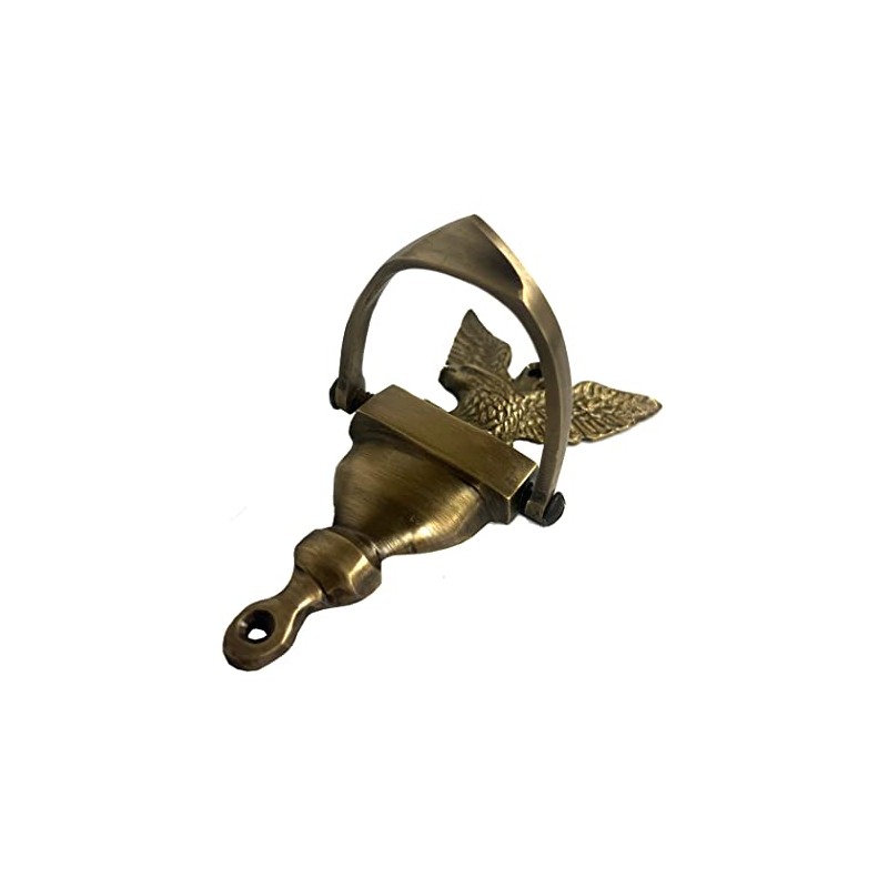 Schooner Bay Co. Antiqued Brass American Eagle Privacy Door Knocker,