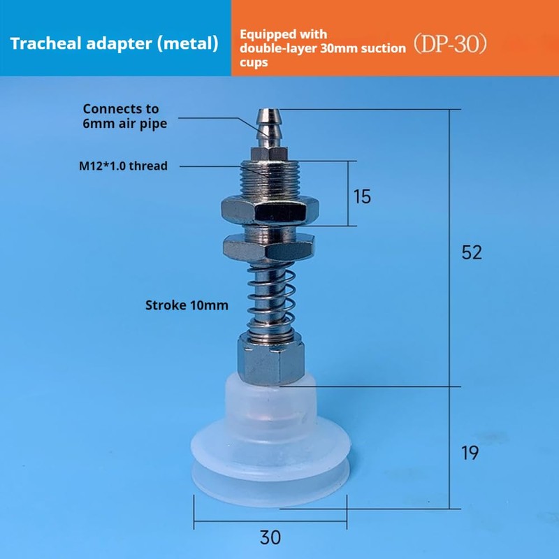 Industrial Vacuum Suction Cup. 2-Layer Rubbe, 30mm Adsorption Diameter