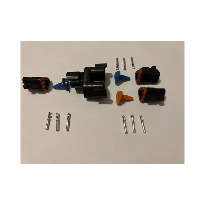 Deutsch black 3-Pin Bus J1939 Y-Adapter Kit, 14-16 AWG with