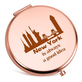 New York Souvenirs Gifts Compact Mirrors New York Themed Gifts Travel Lover Gift for Women Her NY Travel Vacation Gift Folding Makeup Mirror for Girls Women Friends Traveler Birthday Christmas