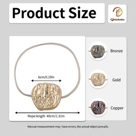 Dalababa Magnetic Curtain Tiebacks, Pack of 2 Retro Curtain Holders, Metal Tiebacks for Curtains, Curtain Holdbacks Rope for Home, Office, Decoration - Gold