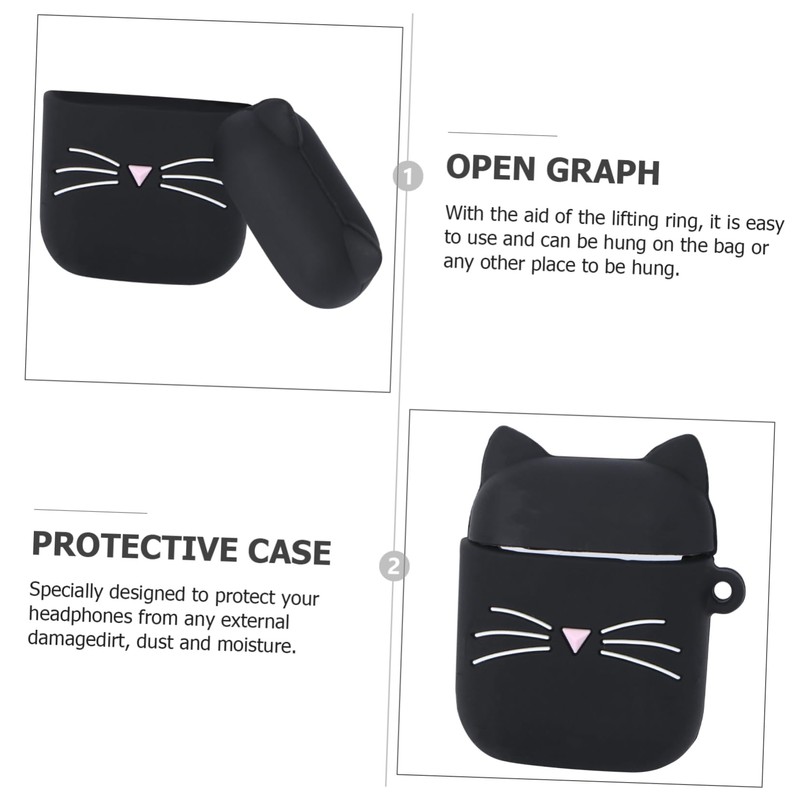 TEHAUX Anti-Fall Headphone Protection Case Black Earphone Case Air Replacement