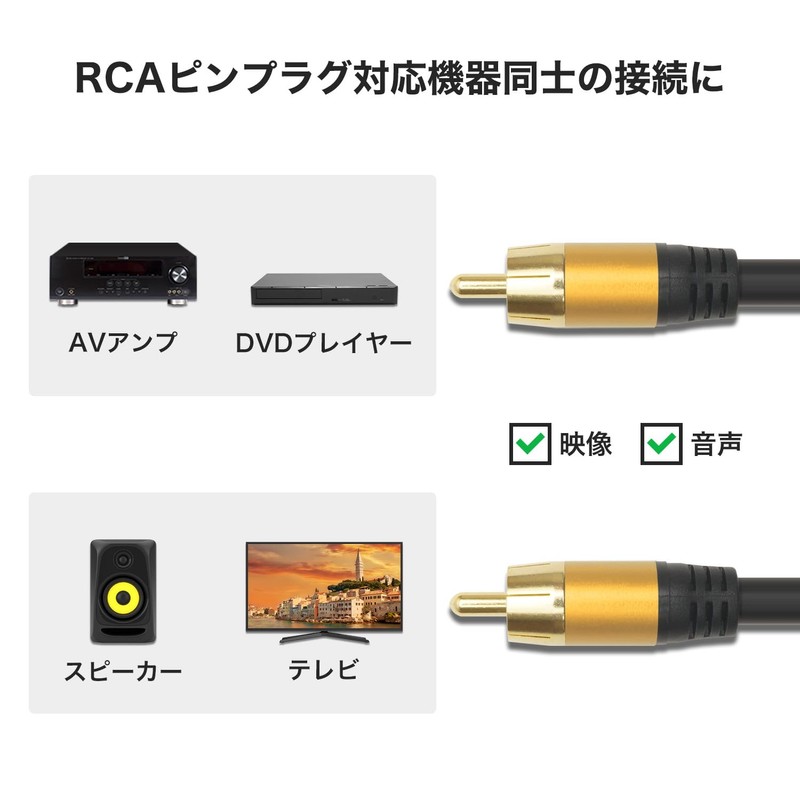 Holic RCA Subwoofer Cable 1m RCA Male to RCA Male