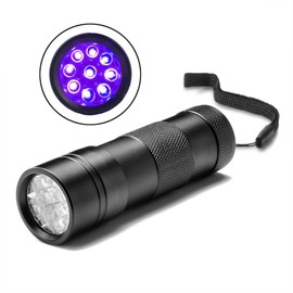 JOR UV Flashlight with AAA Batteries, Pet Pee & Stain Detector, Black Ultra Violet Mini Handheld Light, Spots Invisible Stains, Aluminum Alloy, Multifunctional