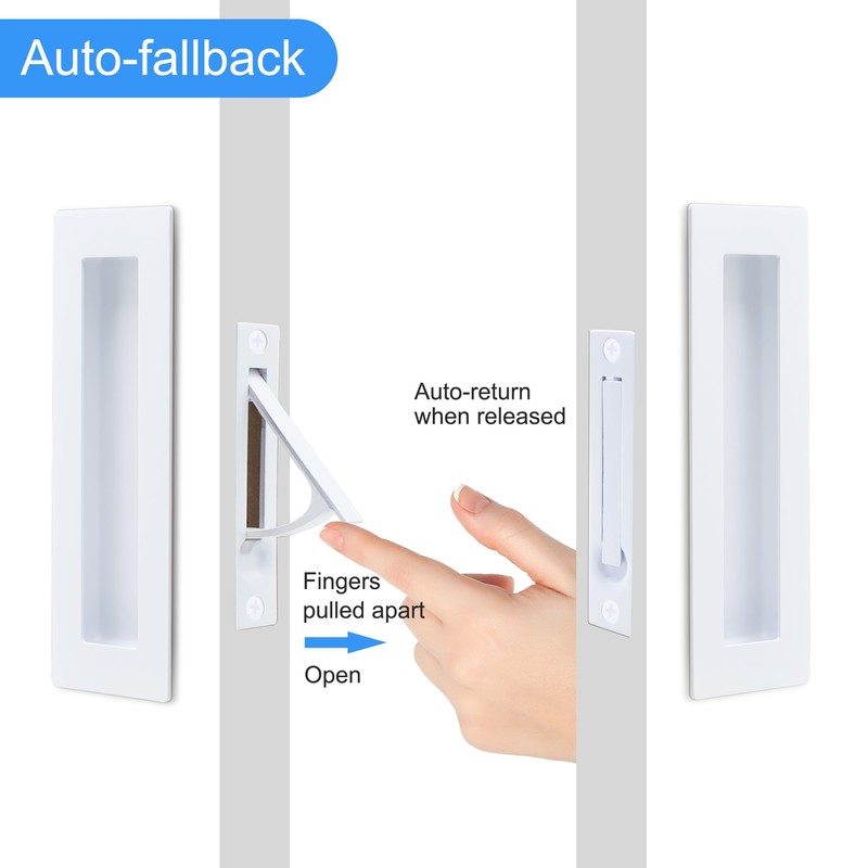 Dontay Pocket Door Pull Handle, 304 Stainless Steel, Rectangle Recessed