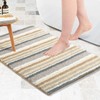 Carvapet Non Slip Bath Mat Absorbent Bathroom Rug Mat Striped