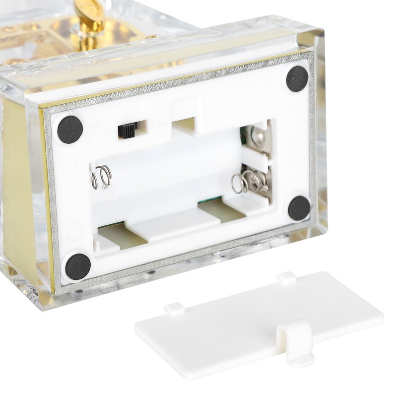 Cello Shaped Music Box with LED Lights Transparent Musical Box