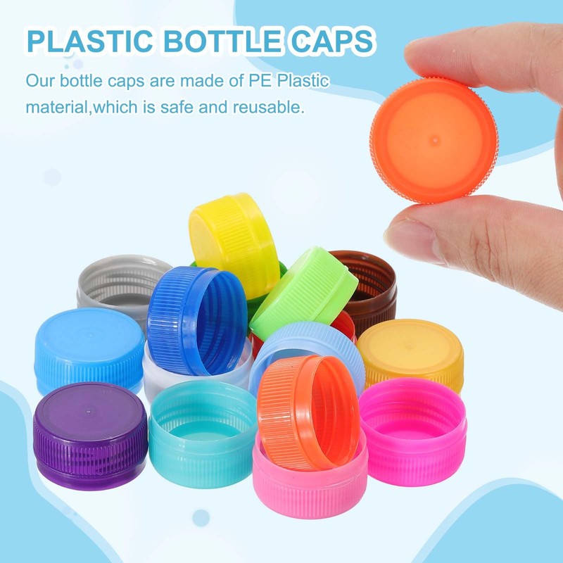 sourcing map 100pcs Plastic Bottle Caps, 30mm Bottle Screw Lid