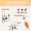 Veinbuty Interactive Cat Wand Toy with Feather,4 Pcs Plush Ball