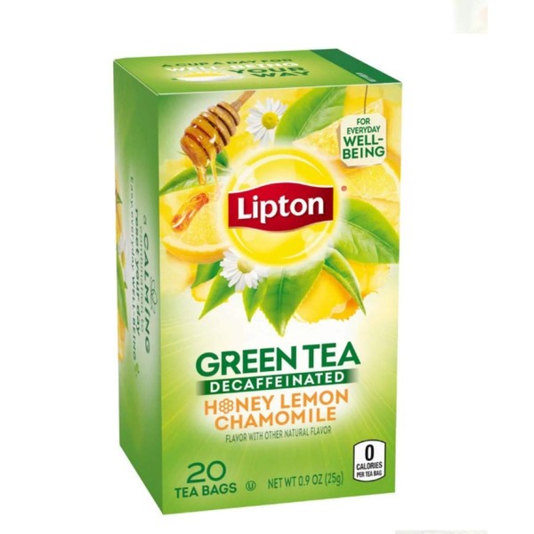 Lipton Green Tea, Decaffeinated Honey Lemon, 20 Count