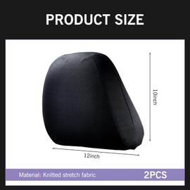 DACIRTY 2 PCS Seat Headrest Covers – Breathable All-round Anti-scratch Protective Covers, Washable & Reusable Knitted Elastic Covers, Universal Fit for Most Cars, Trucks, SUVs (Black)