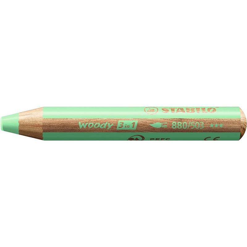 STABILO Woody 3 in 1 Round Pastel Green Multi-talent Pencils