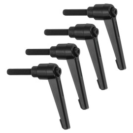 sourcing map 4Pcs M6 x 25mm Adjustable Knobs Handle Male Thread Push Button Ratchet Quick Release Locking Rotating Bolt for Lathe Machinery, Black