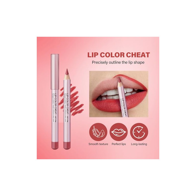 Juego de lápices delineadores de labios, 4 Uds, resistente agua,