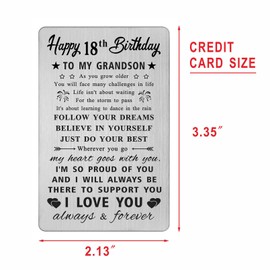 HYHYDHP Grandson 18th Birthday Card - Happy 18th Birthday Gifts for Grandson - Grandson 18 Year Old Birthday Cards Adult