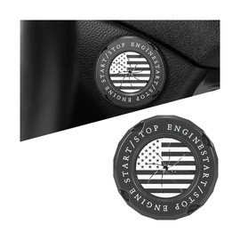Sandfren Car Push Start Button Cover, Zinc Alloy America Flag Auto Ignition Key Switch Protector, Patriotic Vehicle Engine Stop Knob Protective Decor Accessories, Universal Fit (Tungsten Gold)