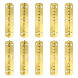 10 Pack Oval Hinges Long Hinges, Vintage Hinges Wooden Box Gift Box Hinges Cabinet Door Hinges Doorway Hardware Supplies for Jewellery Wooden Boxes Closets Residential Doors (Yellow)
