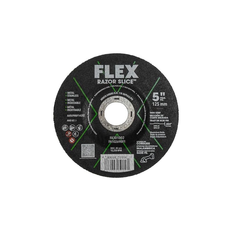 FLEX 5-inch Razor Slice Cut-Off Disc, Type 27, 10-Pack -