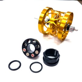 TRY-ANGLE Bait Reel Parts Tough Light Spool & Mag Brake System Set for BC52 Series ORANGE GOLD