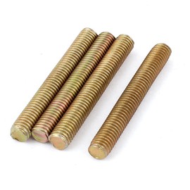 Sourcingmap 1.25mm Pitch M8 x 60mm Metal Threaded Rod Bar Bronze Tone 4 Pcs