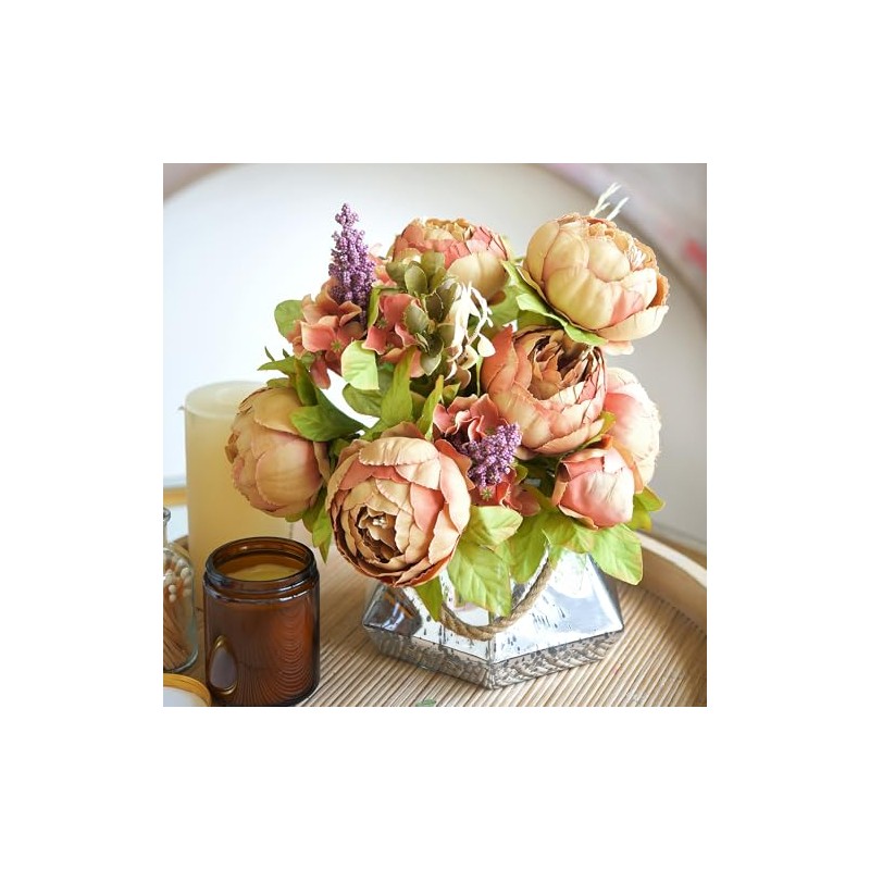 FiveSeasonStuff - Flores Artificiales Peonías de Seda y hortensias para