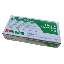 Elimedical Disposable Needle for Animal, Pet and Industrial Dispensing, 21G x 1", 100pcs/box NDL2125