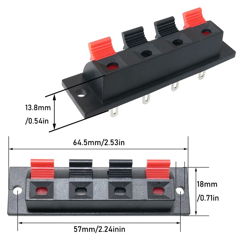 LRONG 4Pcs Jack Socket Spring Push Release Connector Speaker Terminal